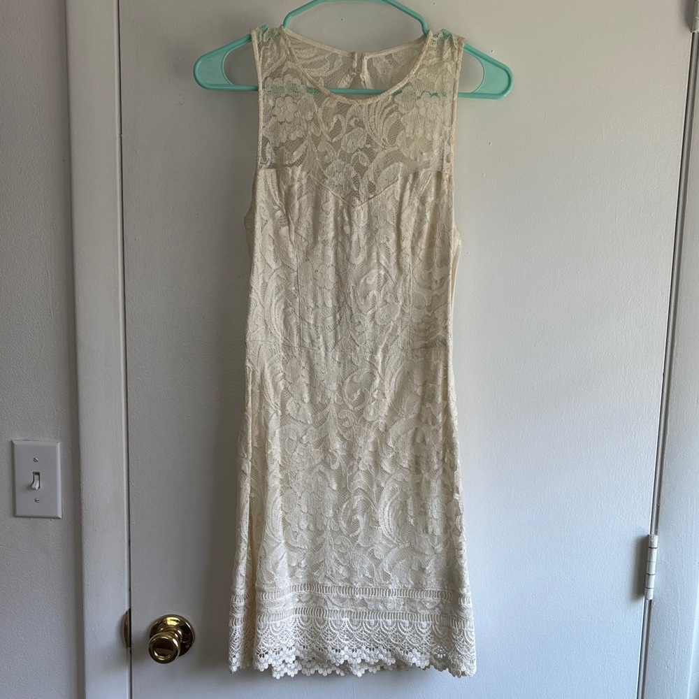 Hollister Ivory Lace Mini Dress